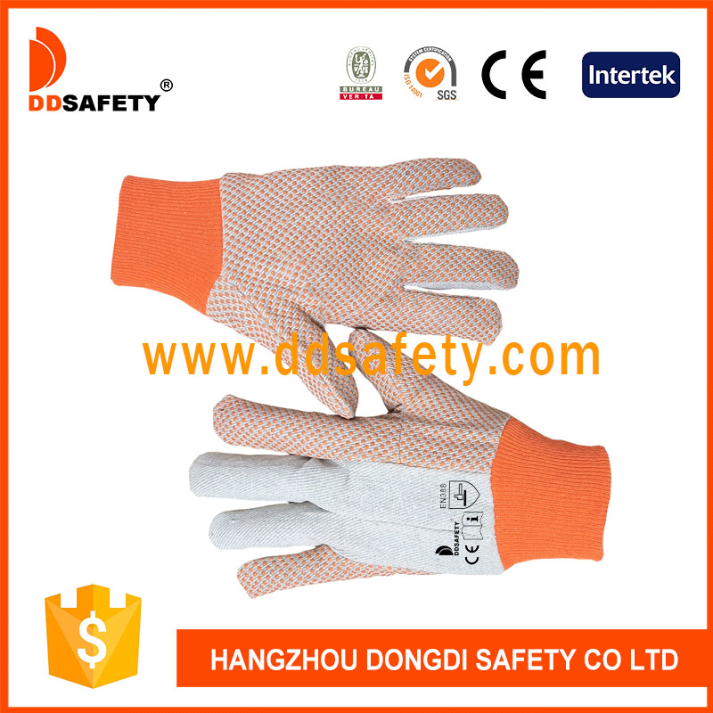Оранжевые перчатки в горошек-DCD212